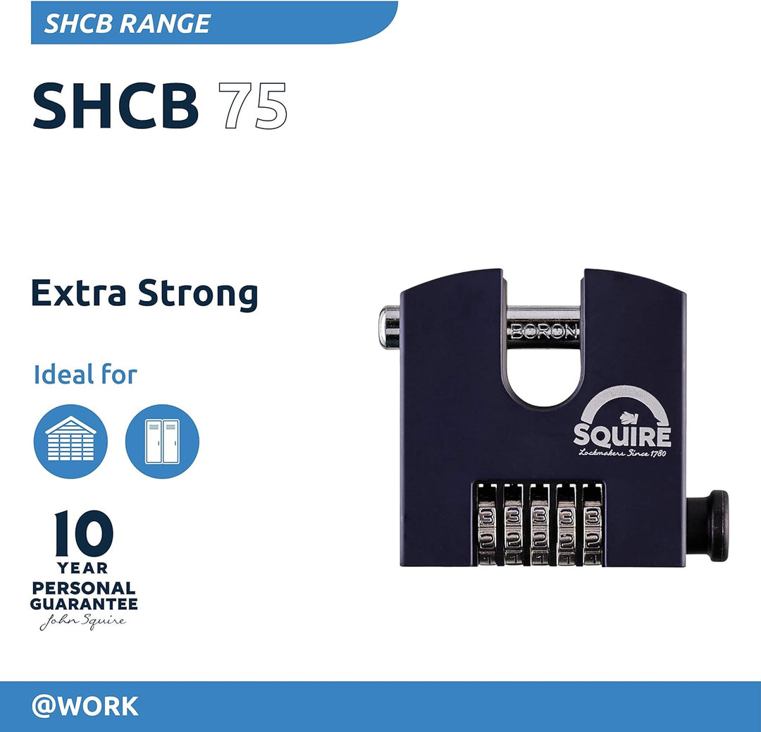 Henry Squire HSQSHCB75 S/HOLD Combi 4WHEEL 75MM SHCB75 Sicherheitsvorhangschloss, Schwarz, 75 x 19 m