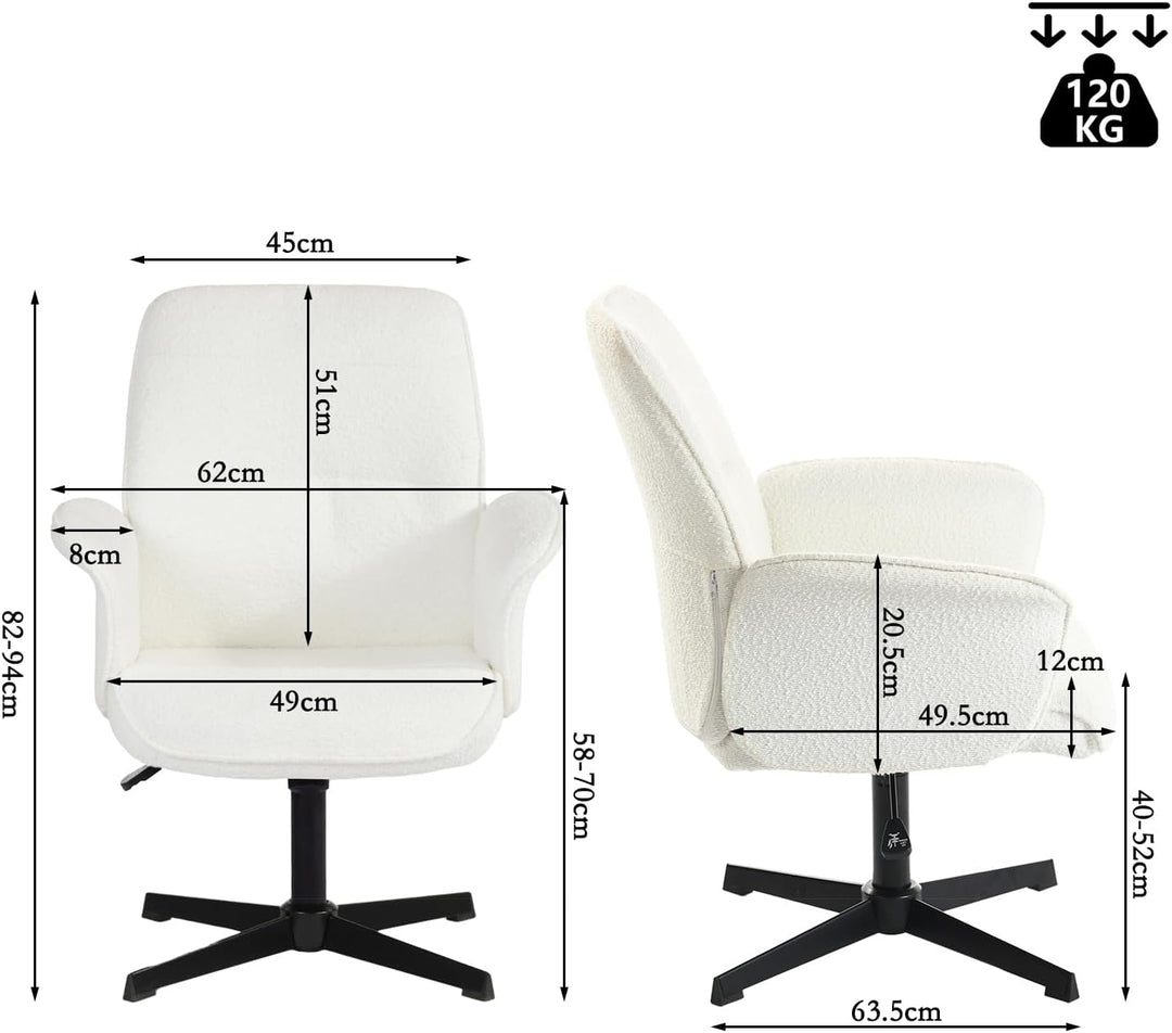 MEUBLE Cosy Bürostuhl Ergonomisch Schreibtischstuhl mit höhenverstellbar Armlehnen 360° Drehbar Schm