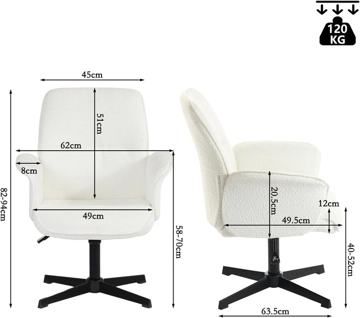 MEUBLE Cosy Bürostuhl Ergonomisch Schreibtischstuhl mit höhenverstellbar Armlehnen 360° Drehbar Schm