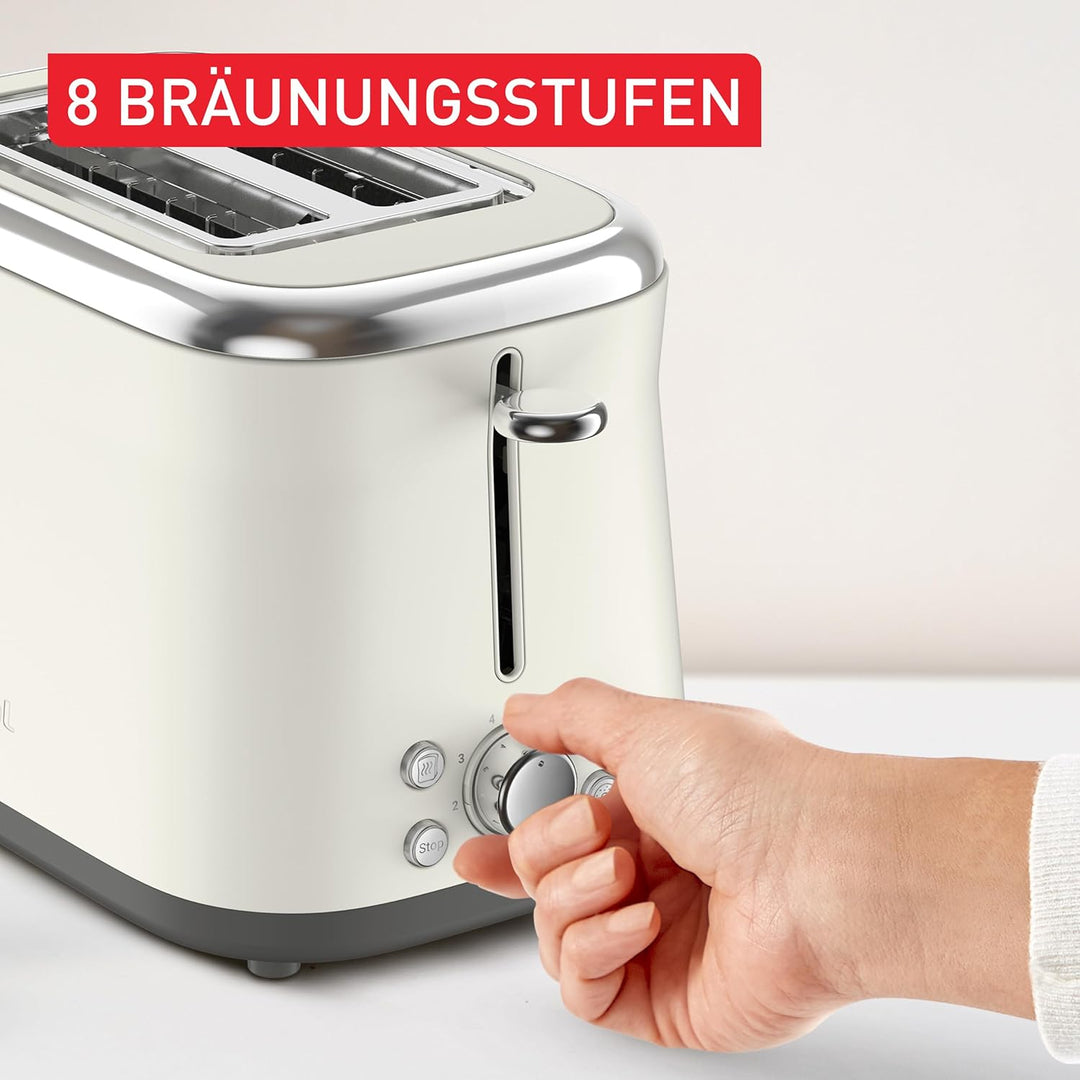Tefal Collection Doppelschlitz-Toaster, extra hoher Hebel, 8 Bräunungsstufen, 4 Funktionen, breite S