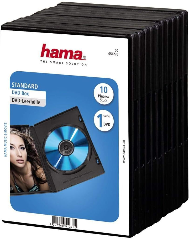 Hama 1x10 DVD-Leerhülle mit Folie schwarz