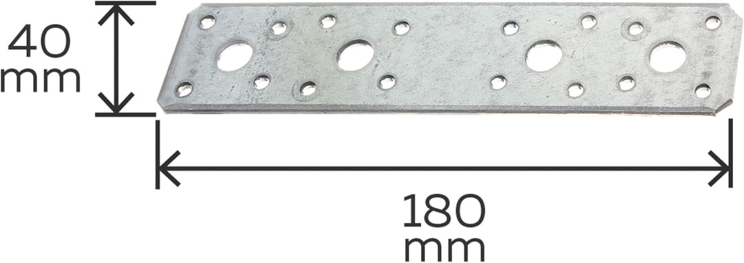 Alberts 846374 Flachverbinder | sendzimirverzinkt | 180 x 40 mm | 50er Set 180 x 40 mm / 50 Stk. Sin