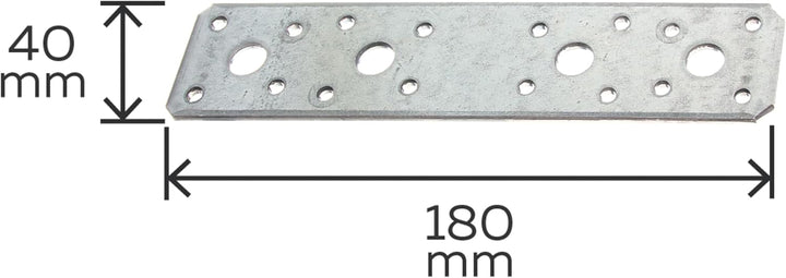 Alberts 846374 Flachverbinder | sendzimirverzinkt | 180 x 40 mm | 50er Set 180 x 40 mm / 50 Stk. Sin