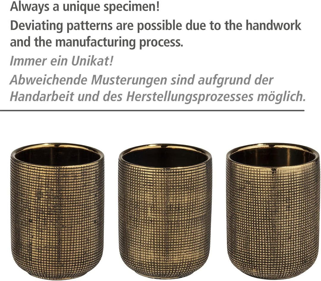 WENKO WC-Garnitur Rivara, hochwertiger Bürstenhalter in elegantem Design aus edler Keramik, handbema