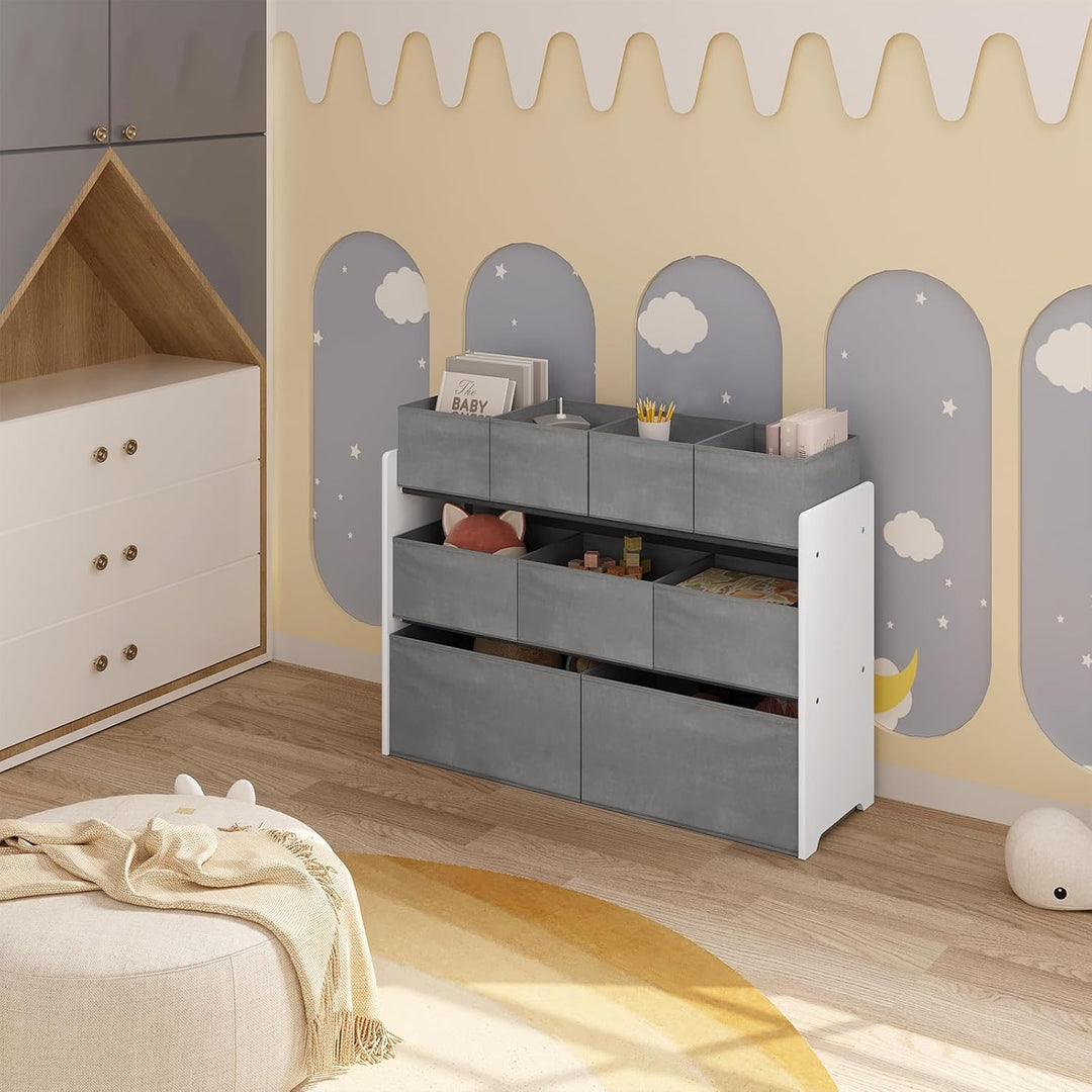 Lestarain Kinderregal, Spielzeugregal, Aufbewahrungsregal für Kinder, Aufbewahrungsboxen aus Vliesst