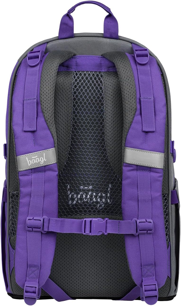 Baagl Schulrucksack Set Mädchen 3 Teilig, Skateboard Rucksack, Schultasche ab 3. Klasse, Grundschule