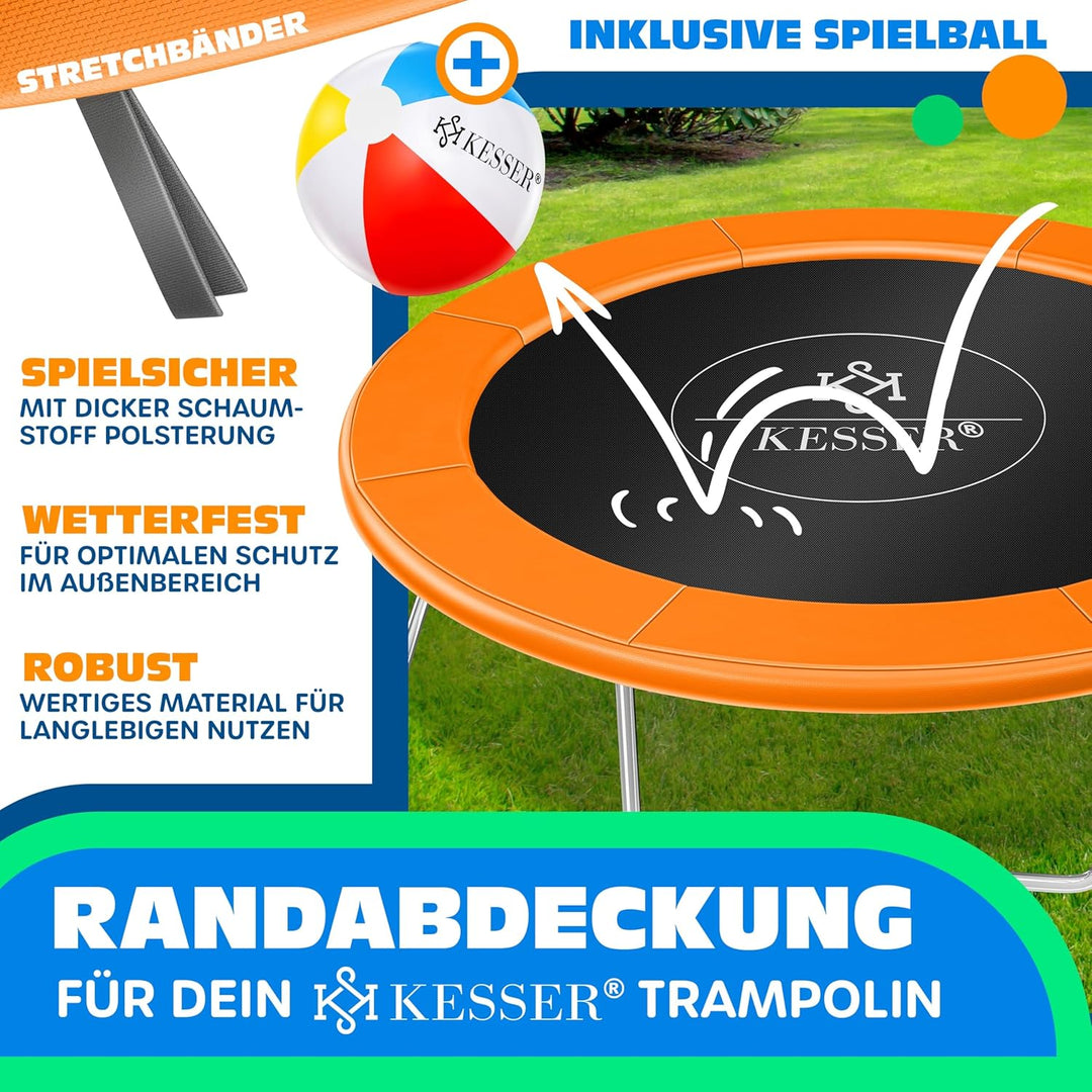 KESSER® - Trampolin Randabdeckung Ø 244, 305, 366, 426 cm, 30cm breit 100% UV-beständig reissfest Fe