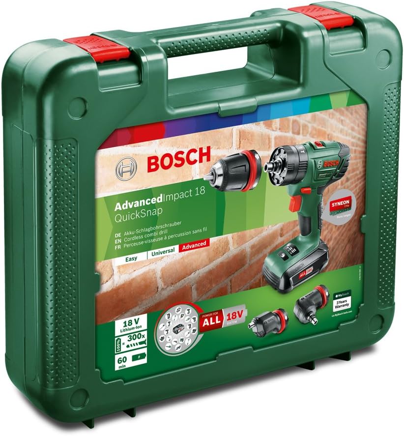 Bosch Home and Garden Schlagbohrschrauber AdvancedImpact 18 (1x1,5 AH Akku,18 Volt System, Quicksnap