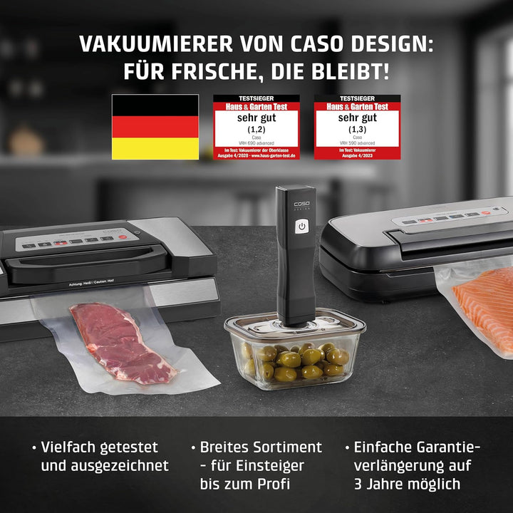 CASO VRH 690 advanced Vakuumierer - bis zu 150 Vakuumiervorgänge non-stop, doppelte Schweissnaht, 20