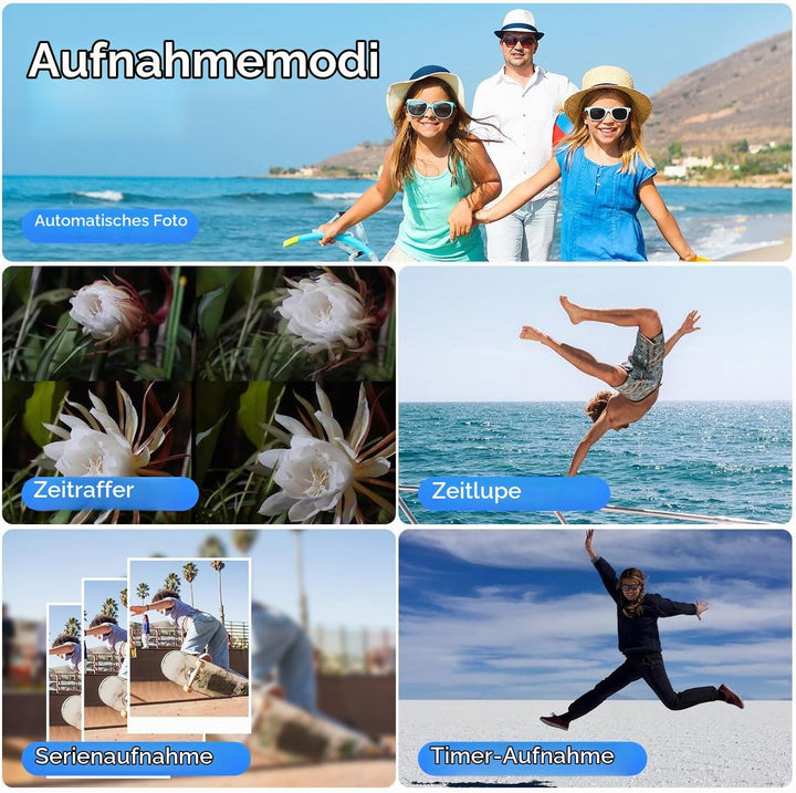 Vmotal 4K Videokamera, 48MP Foto/4K 60FPS Videorecorder, digitaler Camcorder für Vlogging auf YouTub