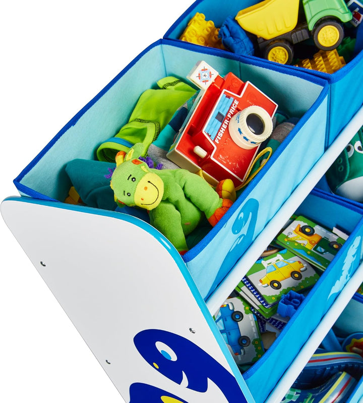 Worlds Apart Dinosaurier - Regal zur Spielzeugaufbewahrung mit sechs Kisten für Kinder, 60.0x63.5x30