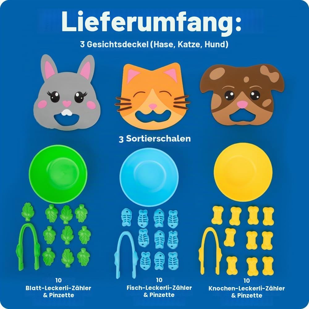 Learning Resources Feinmotorische Tierfütterung, Spielzeug für 3-jährige Jungen und Mädchen, Montess