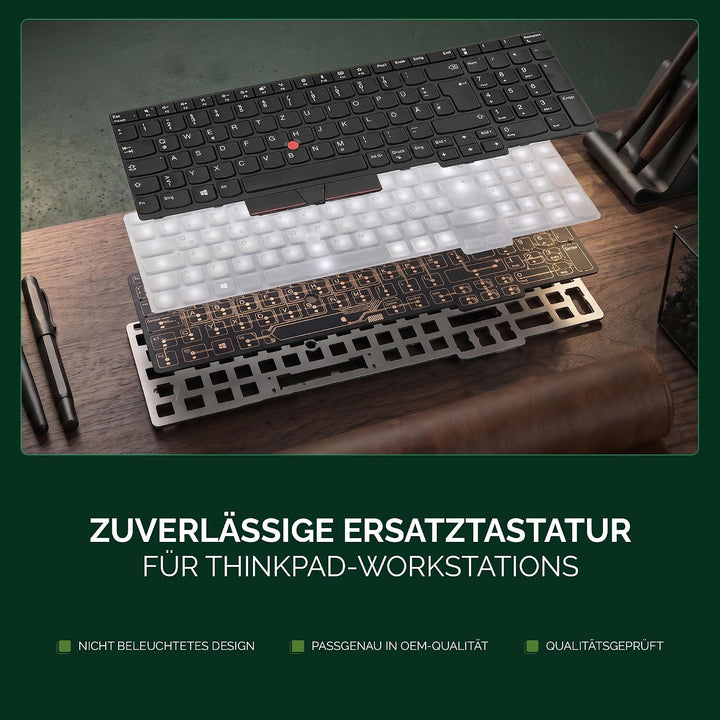 TellusRem ersatztastatur Deutsche Nicht Hintergrundbeleuchtung für Lenovo Thinkpad T570 T580 P51s P5