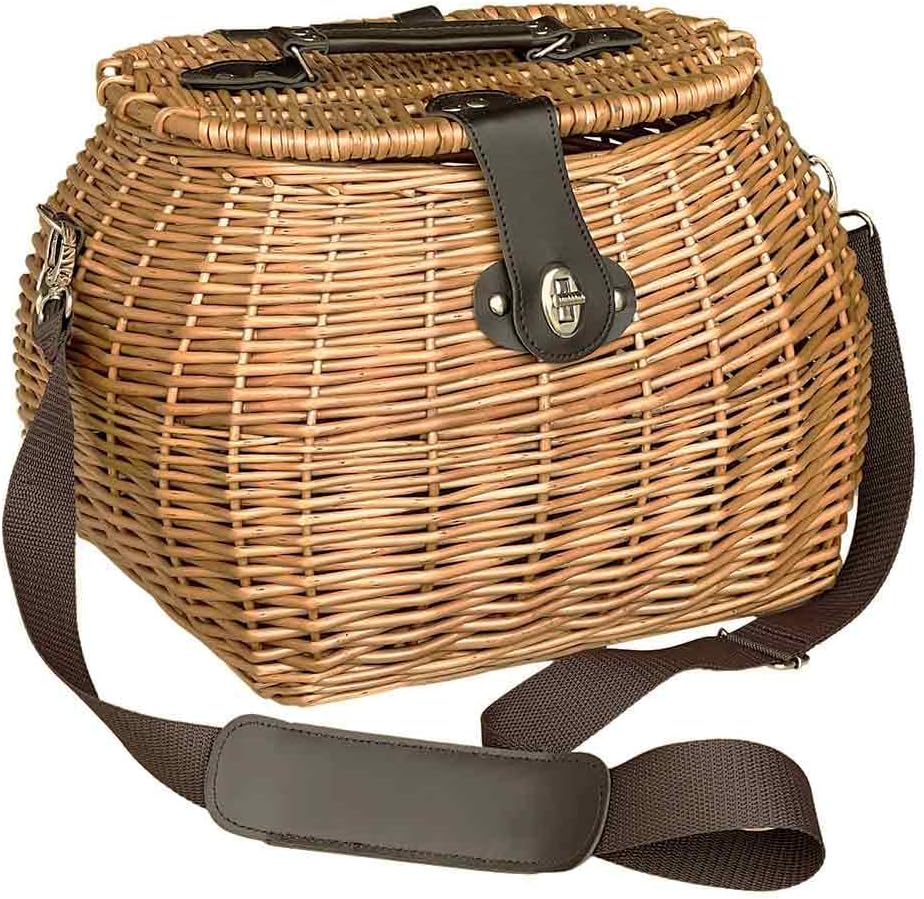 Pilzkorb aus Weide mit Schultergurt, 32 x 27 x 26 Lux