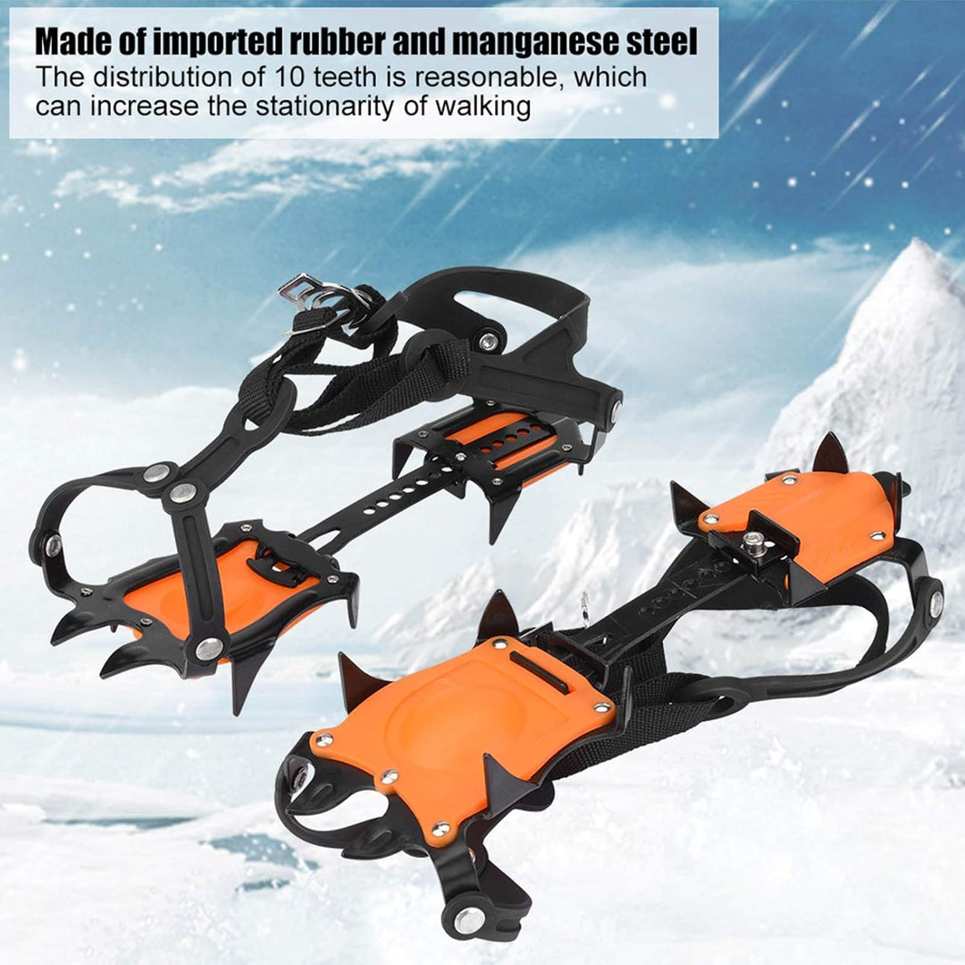 Traction Ice Cleats, rutschfeste 10 Teeth Walk Traction Ice Cleat Spikes Steigeisen, strapazierfähig
