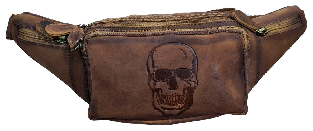 Echt Leder Gürteltasche Hüfttasche Bauchtasche Skull Totenkopf Solo von Einkaufszauber