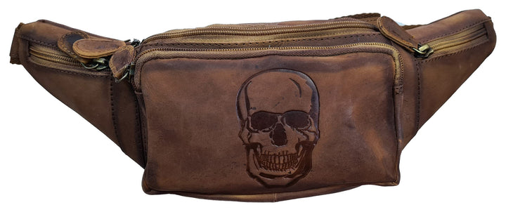 Echt Leder Gürteltasche Hüfttasche Bauchtasche Skull Totenkopf Solo von Einkaufszauber