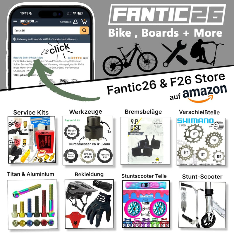 Fantic26 Stunt-Scooter Trick Roller Ersatzteile Bundle I ODI SLX Soft Griffe mit Barends I F26 Spy7