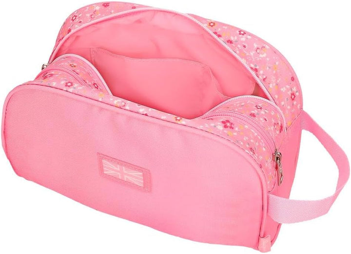 Pepe Jeans Kosmetiketui Rosa, Geblümt, Polyester, 26 x 16 x 10 cm, Reissverschluss, Damen, Reise/Und