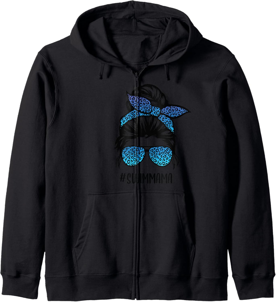 Schwimmen Leben Schwimmen Mama Unordentlich Bun Haar Schwimmen Mama Kapuzenjacke