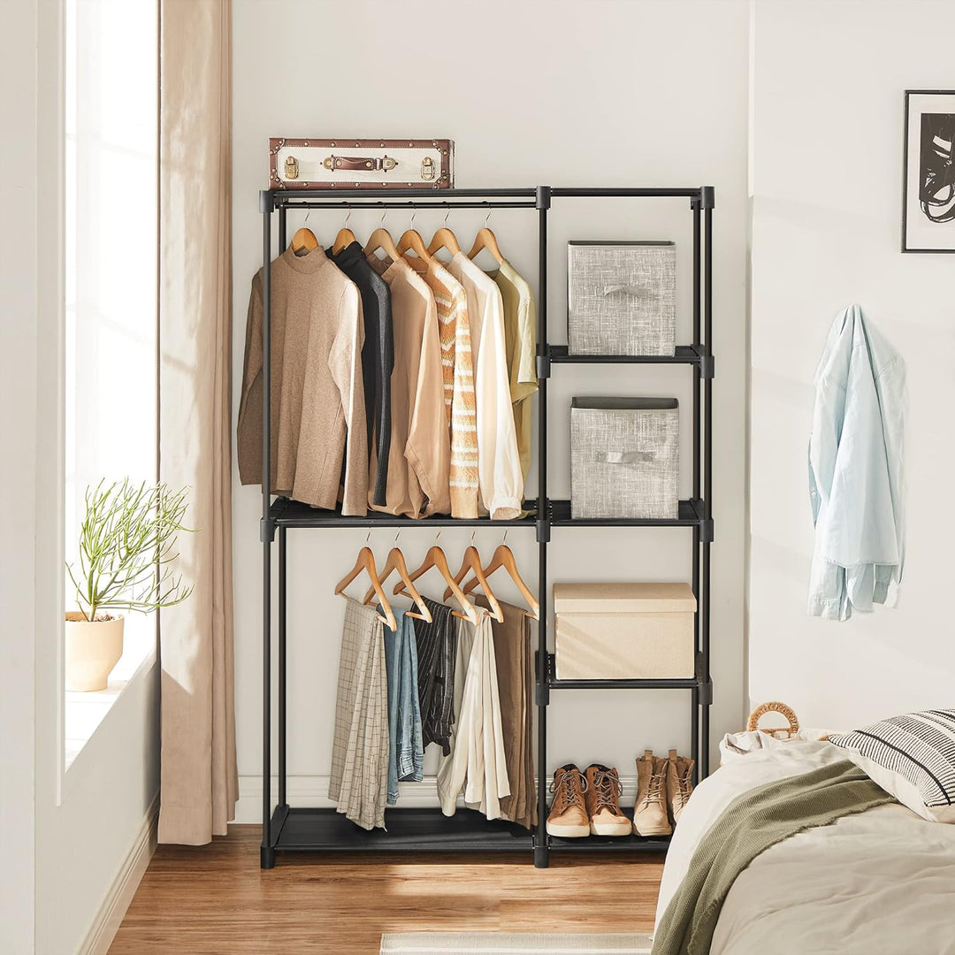 SONGMICS Kleiderschrank, Kleiderständer, Freistehende Garderobe, faltbar, Kleiderständer mit Kleider