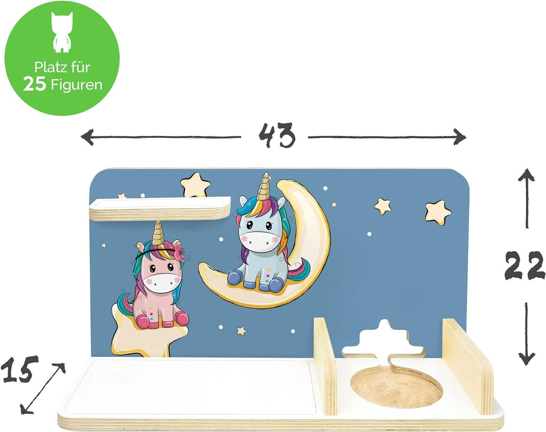 stadtecken® Kinder Regal für Musikbox I Motiv Pony Cool, klein I Geeignet für die Toniebox und ca. 2