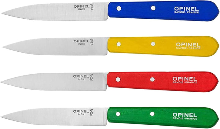 Opinel Küchenmesserset 4-teilig farbige Buchenholzgriffe 254316