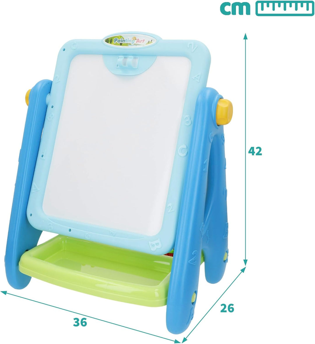 ColorBaby 47987 Good Idea Magnettafel für Kinder, 2-in-1, 36 x 26 x 42 cm, Kreide, Marker, Buchstabe