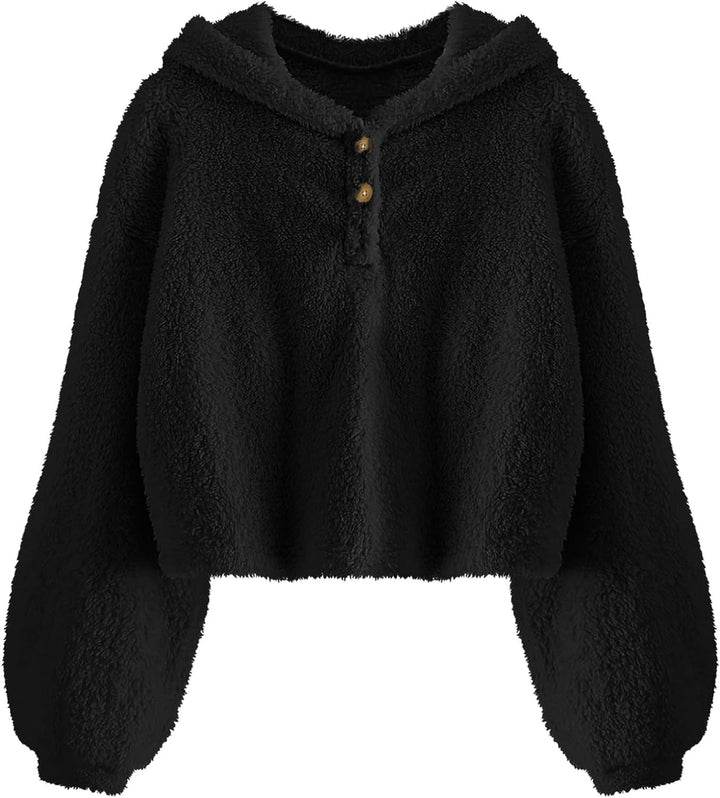 Imily Bela Kinder Mädchen Kapuzenpullover Fleece Hoodie Sherpa Sweatershirt Warm Teddy Pulli 7 Jahre