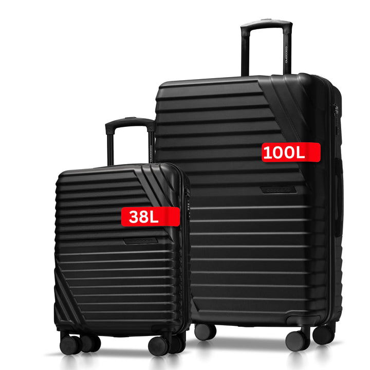 Cocoono Koffer Set 2 Teilig 77cm & Handgepäck Koffer 55x40x20cm in einem Set, Sehr robuste Reisekoff