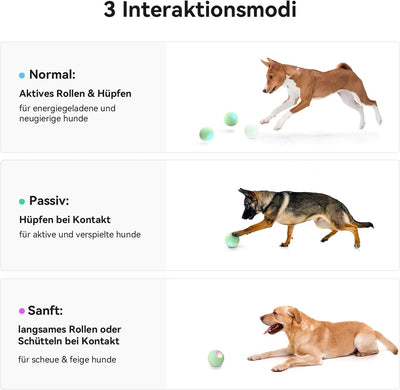 Cheerble Wicked Ball PE, 3 Interaktionsmodi Interaktives Hundespielzeug Ball, Selbstrollender Ball H