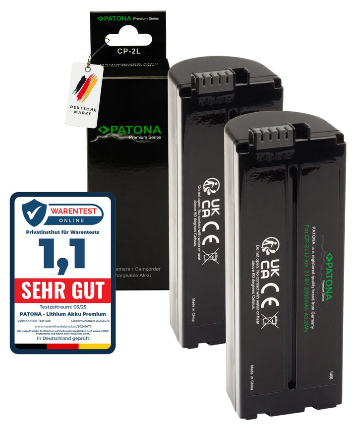 PATONA 2X Akku Ersatz für Canon NB-CP2L, NB-CP1L Battery Pack 2000mAh 21.6V | Ersatzakku für SELPHY