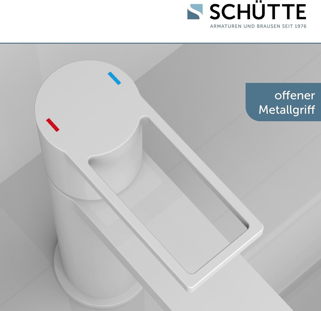 SCHÜTTE Waschtischarmatur MANHATTAN 33018, Wasserhahn Bad mit Ablaufgarnitur, Armatur Badezimmer, Ei