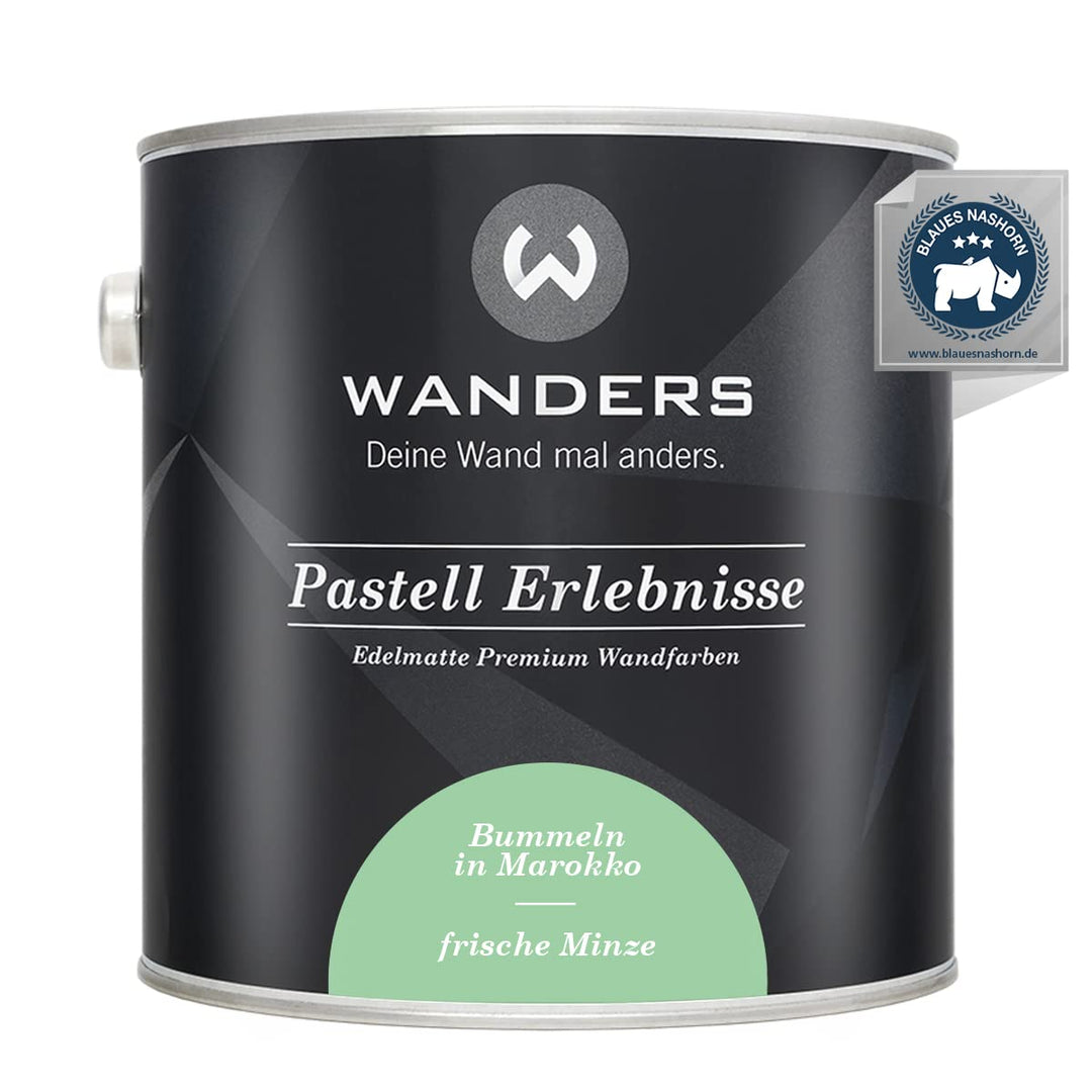 Wanders24 Pastell Erlebnisse (2,5 Liter, frische Minze) edelmatte Wandfarbe - Feine Farben - in 90 F