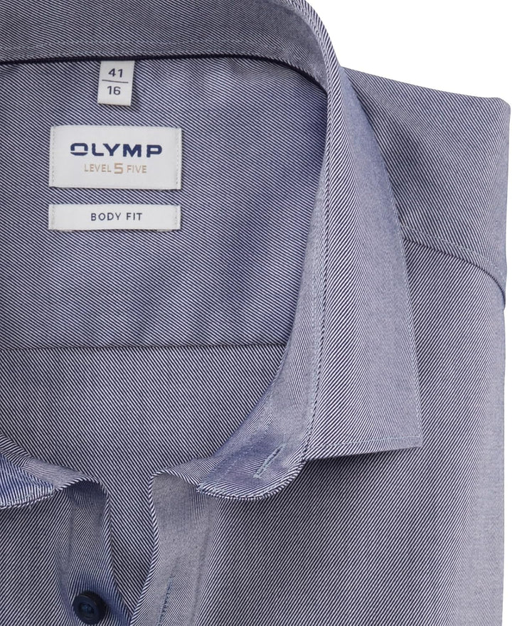 OLYMP Herren Oberhemd Langarm Level.Five.Body.fit,Twill,Body fit,Modern Kent 38 Nürnbergerblau 17, 3