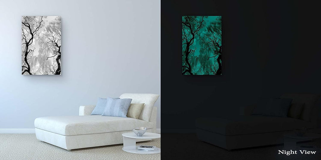 Startonight Leinwandbilder Schwarz und Weiss Bäume, Doppelansicht Überraschung Modernes Dekor Kunstw