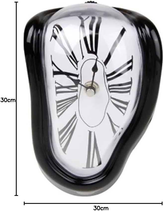 Ulalaza Home Vintage-Tischuhr, geräuschlos, schmelzende Uhr, surreale Tropfuhr, rustikales Metall, r