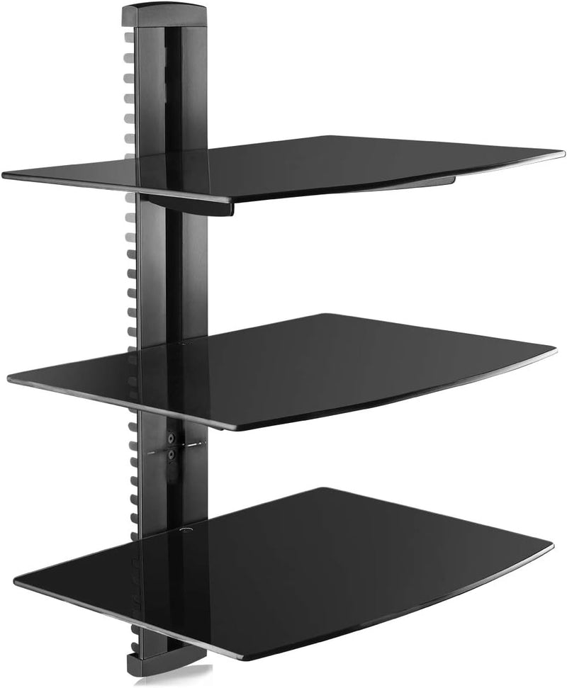 Suptek 3 Floating Regal Multimedia Wandregal TV Rack Wandhalterung Mit Verstärktem Gehärtetem Glasre