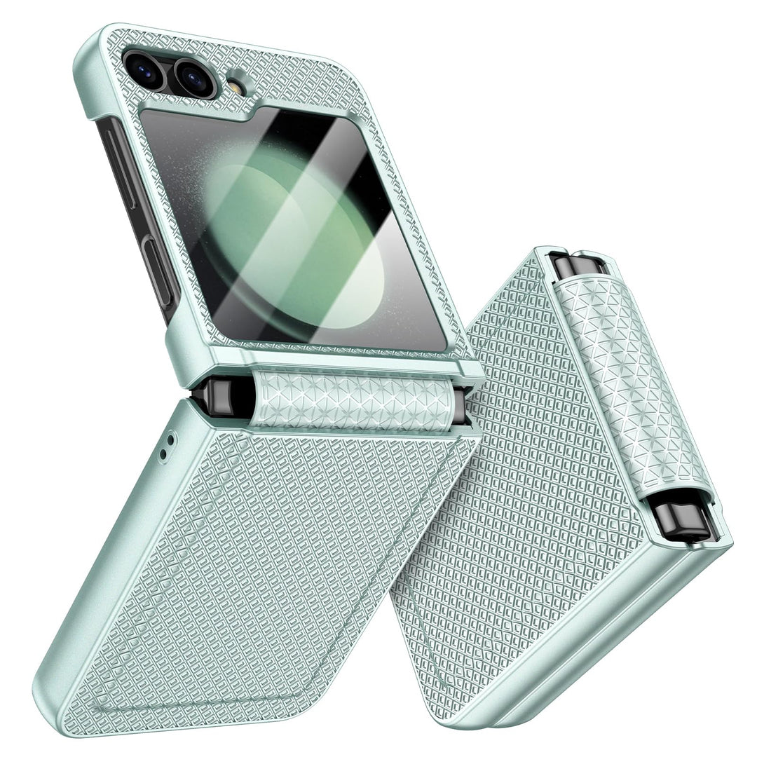Doeshine for Samsung Galaxy Z Flip 5 Hülle mit Scharnierschutz & Displayschutzfolie, Rutschfester Te