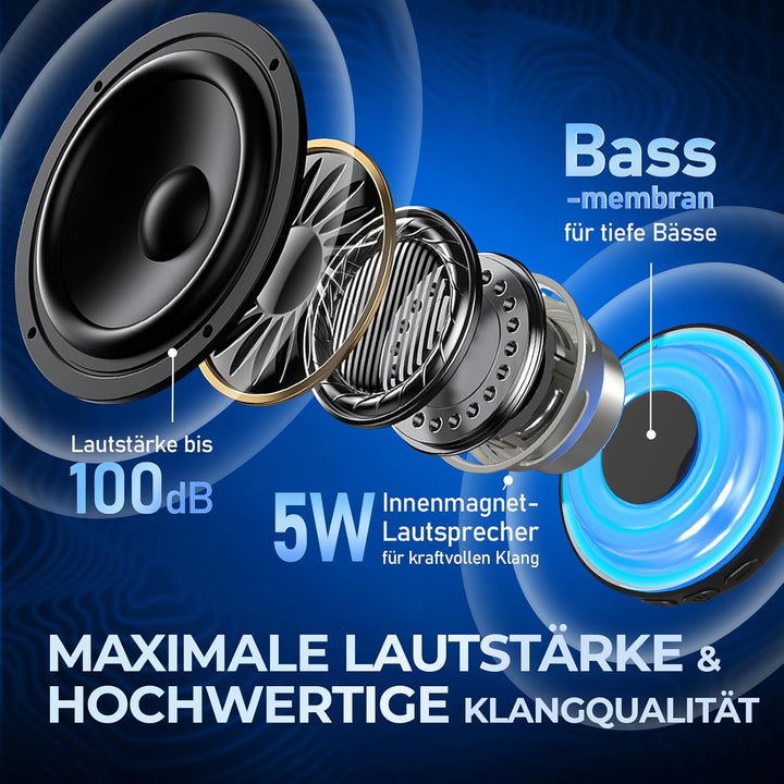 Magnetischer Bluetooth Lautsprecher, Tragbarer Mini Bluetooth Speaker mit Handyhalterung, 7 Stunden