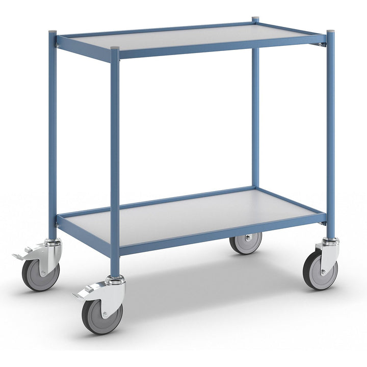 Euro Fuerza mesa carro, Capacidad de Carga 150 kg sin manillar 2 pisos, 4 ruedas, 2 Con Doble parada
