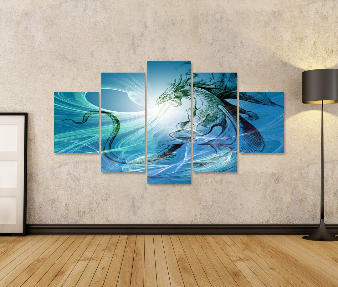 islandburner Bild auf Leinwand Feuer Spuckender Drache Fantasy Jugendzimmer Bilder Wandbilder Poster