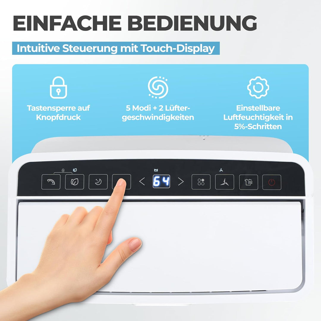 KLAMER Luftentfeuchter elektrisch 20L, WiFi App, HEPA Filter, 440W | Touch &amp; App-Steuerung, Automati