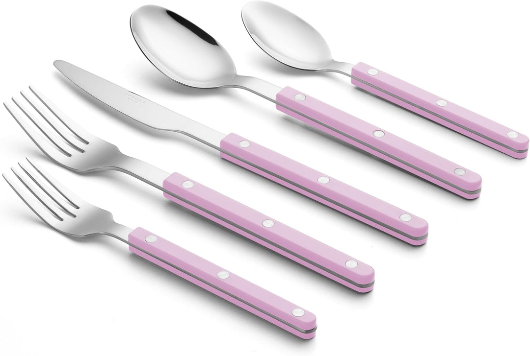 ANNOVA Besteckset, Retro/Nieten-Farbenfrohes Edelstahl-Geschirr Küchenbesteckset, enthält Tischmesse