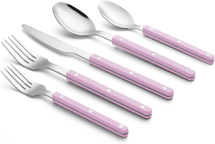 ANNOVA Besteckset, Retro/Nieten-Farbenfrohes Edelstahl-Geschirr Küchenbesteckset, enthält Tischmesse