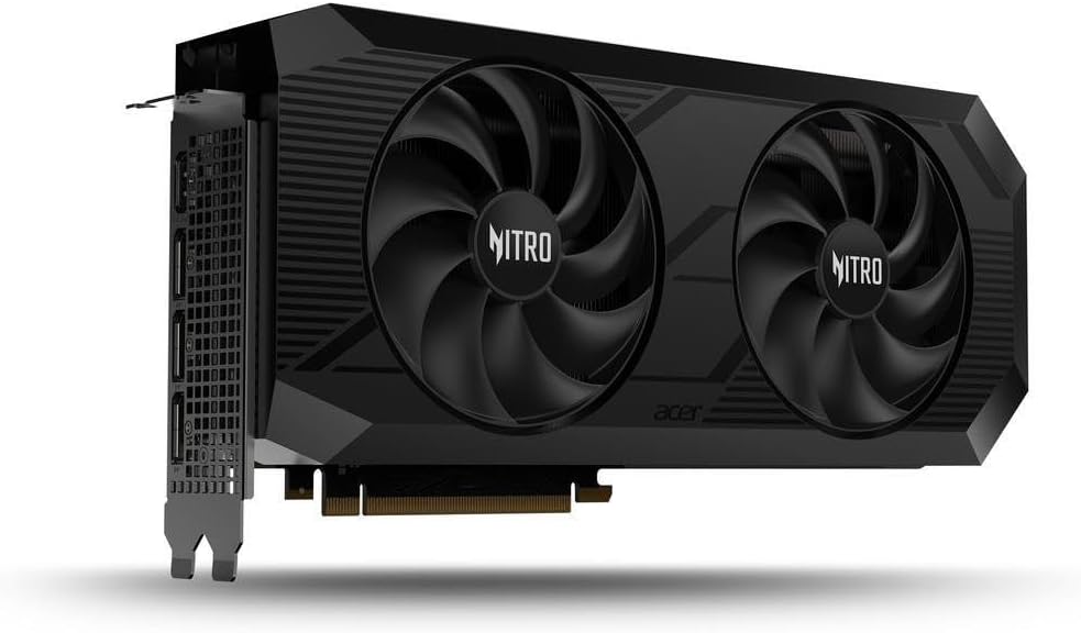 Acer Nitro AMD Radeon RX 7700 XT OC - 12GB VRAM GDDR6, HDMI, 3X DP - PCIe 4.0 - Dual Lüfter - Schwar
