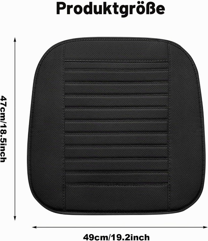 Naapesi 2 Stück Sitzkissen Auto 49x47cm, Atmungsaktiv Auto Sitzauflagen aus Leder &amp; Baumwolle, Autos