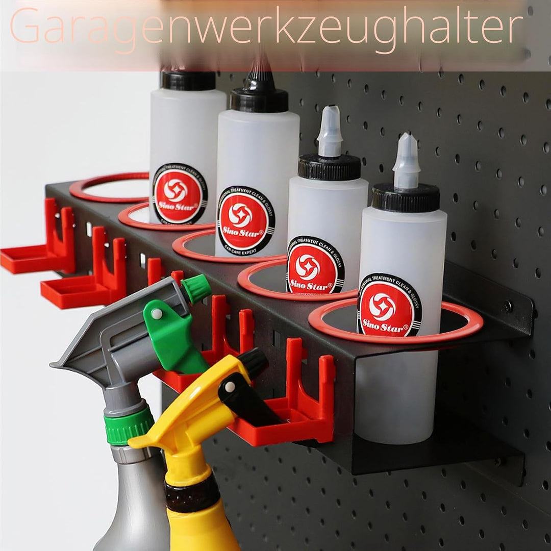 Sprühflaschenhalter, Sprühdosenhalter Spraydosenhalter, Stahl Wandregal Garagenwandregal mit 5 Haken