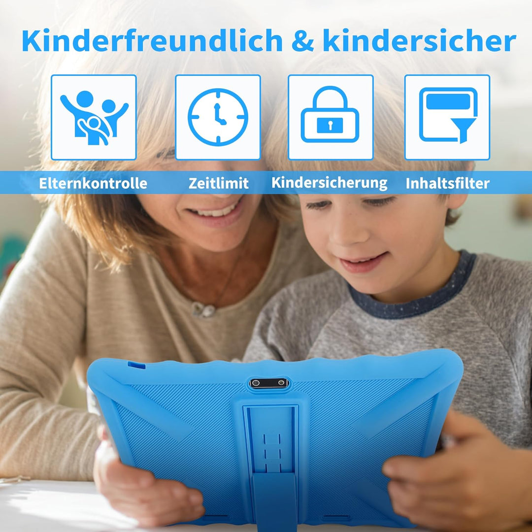 Veidoo Kinder-Tablet – 25,7 cm (10,1 Zoll) IPS-Augenpflege-Bildschirm, 7 GB (3 + 4) RAM, 64 GB ROM 5