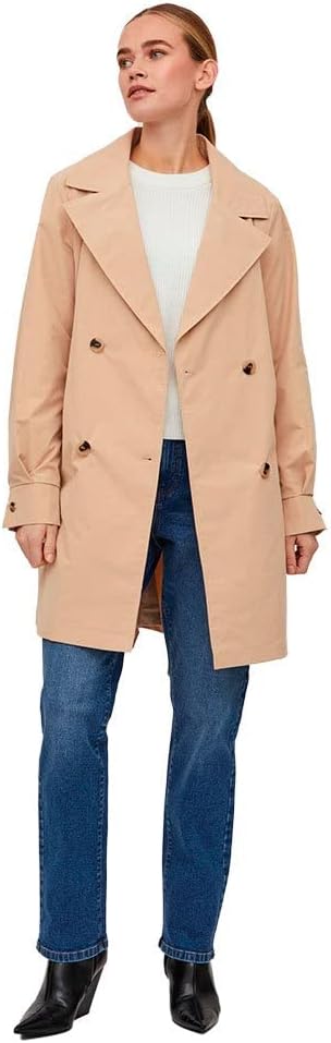 Vila Damen Vimersin Trenchcoat-Noos Mantel 36 Sesame, 36 Sesame